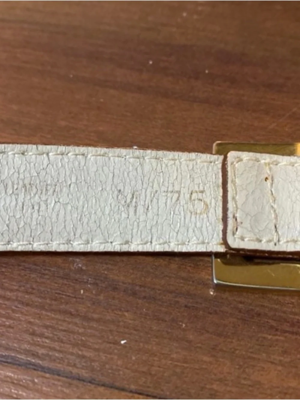 Paloma Picasso belt - Vintage - White Leather Gold-Accent Women's Belt - Sz 75